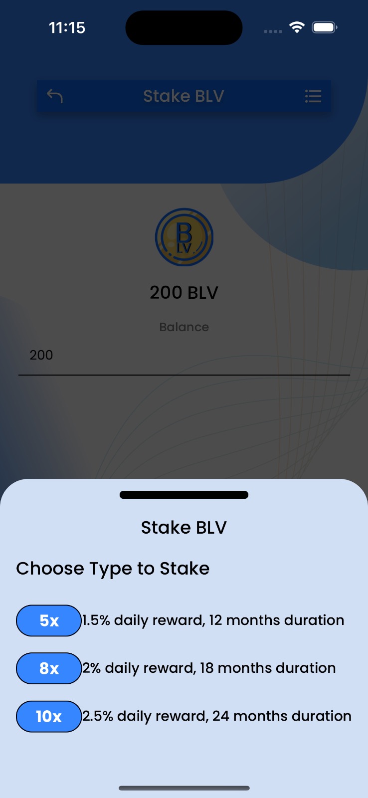 Hold Stake BLVcoins